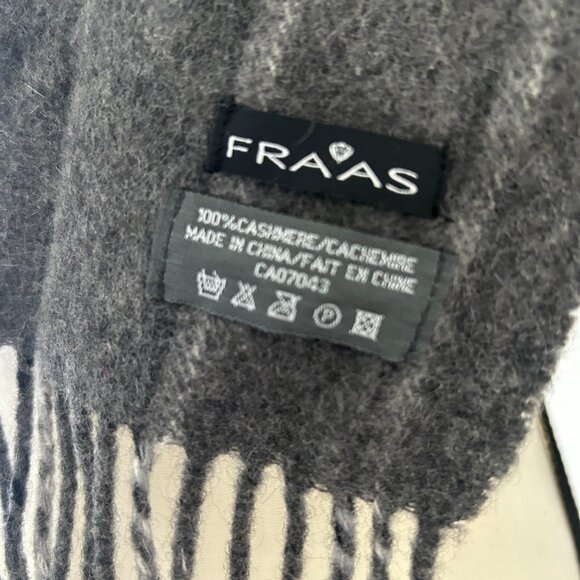 Fraas 100% Cashmere Scarf Gray on Gray Stripe Like New and so soft! - Picture 2 of 4